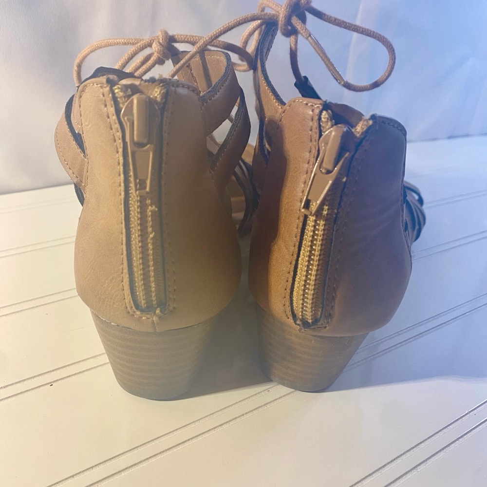 Brash Lace-Up Strappy Sandals - Brown - Picture 3 of 6